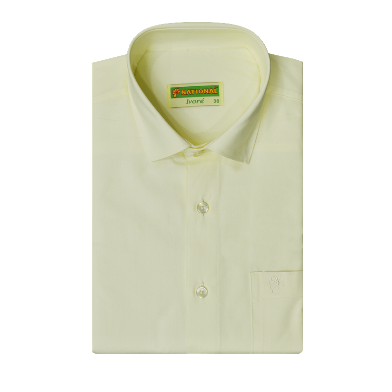 MENS PURE COTTON REGULAR FIT IVORY SHIRT HALF SLEEVE SHIRT - IVORY - NHIVH01