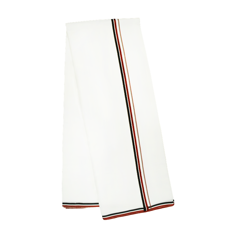 MENS WHITE DOUBLE LAYER DHOTIES -KATCHI - NHKA02
