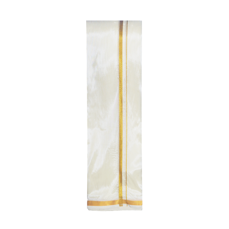 National Handlooms Men's Art Silk Shirt,Dhoti And Towel Combo - SILK CRAFT - NHSC_01