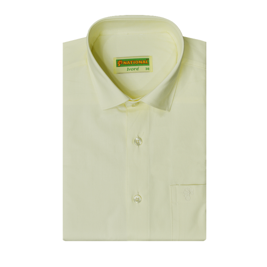 MENS PURE COTTON REGULAR FIT IVORY SHIRT HALF SLEEVE SHIRT - IVORY - NHIVH01