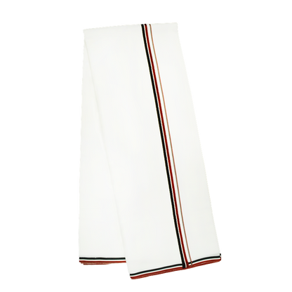 MENS WHITE DOUBLE LAYER DHOTIES -KATCHI - NHKA02
