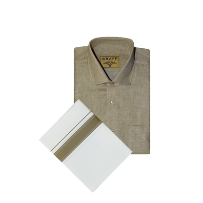 Mens Cotton Rich Half Sleeve Shirt and Dhoti Combo - MAJESTIC Brown- MJH04