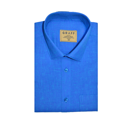 Mens Cotton Rich Half Sleeve Shirt and Dhoti Combo - MAJESTIC Blue - MJH05