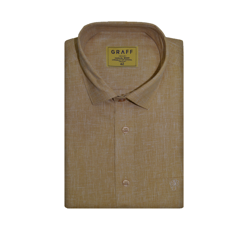 Mens Cotton Rich Half Sleeve Shirt and Dhoti Combo - MAJESTIC Beige  - MJH10