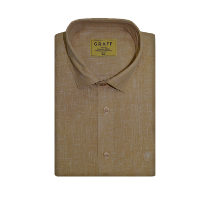Mens Cotton Rich Half Sleeve Shirt and Dhoti Combo - MAJESTIC Beige  - MJH10