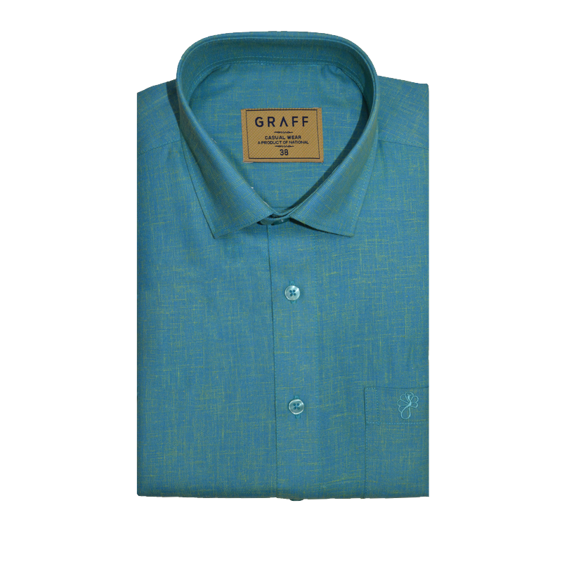 Mens Cotton Rich Half Sleeve Shirt and Dhoti Combo - MAJESTIC Teal blue - MJH12