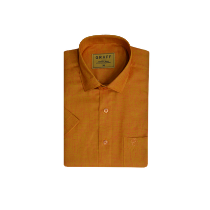 Mens Cotton Rich Full Sleeve Shirt and Dhoti Combo - MAJESTIC orange - MJF14