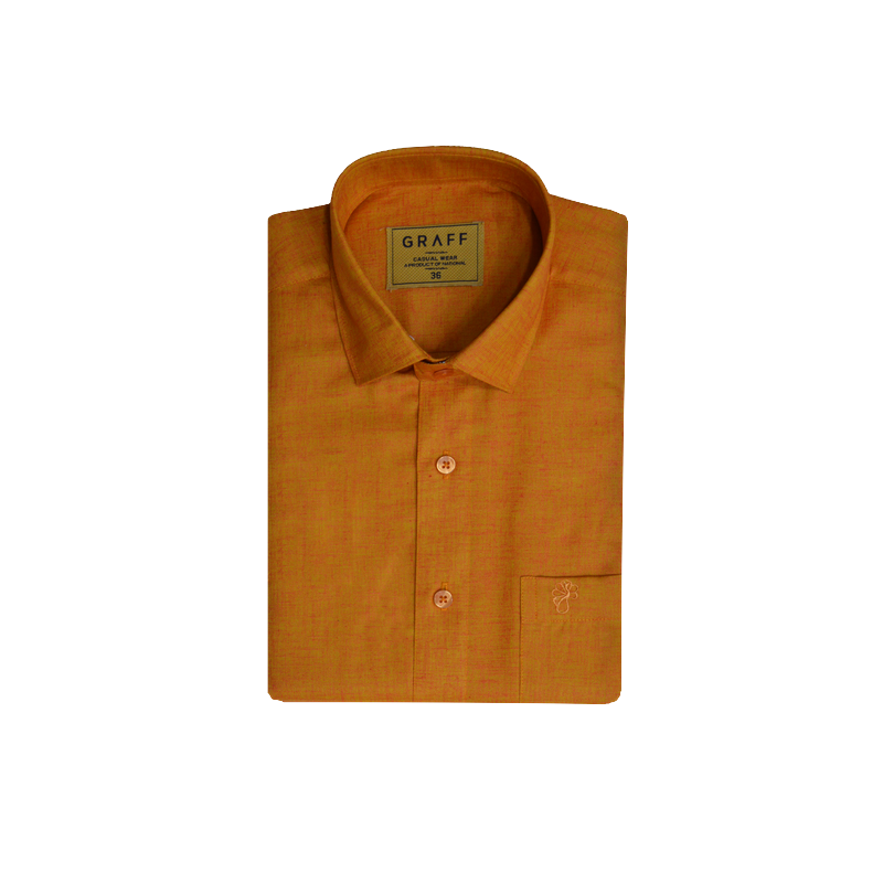 Mens Cotton Rich Half Sleeve Shirt and Dhoti Combo - MAJESTIC orange - MJH13