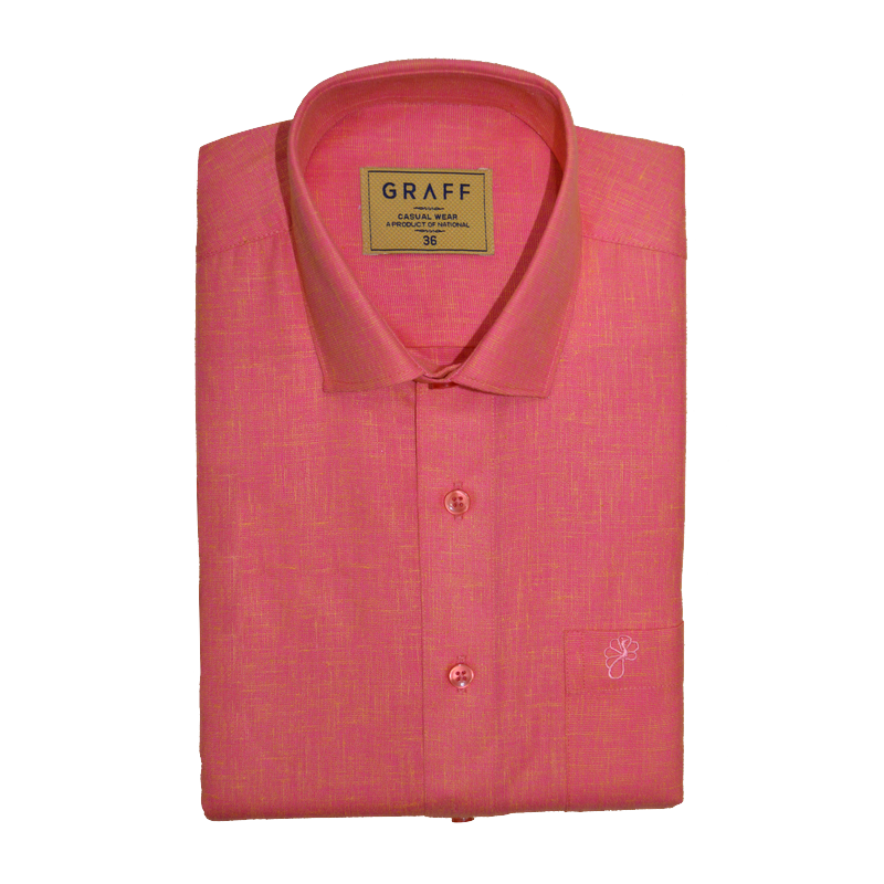 Mens Cotton Rich Half Sleeve Shirt and Dhoti Combo - MAJESTIC coral pink - MJH15