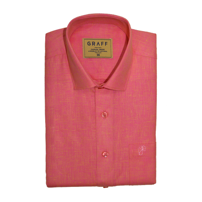 Mens Cotton Rich Half Sleeve Shirt and Dhoti Combo - MAJESTIC coral pink - MJH15