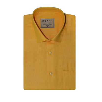 Mens Cotton Rich Half Sleeve Shirt and Dhoti Combo - MAJESTIC bright yellow  - MJH16