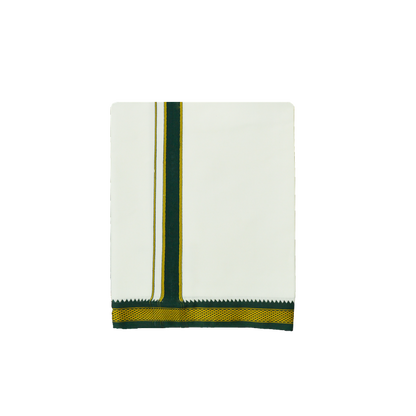 WHITE DEVOTIONAL DHOTIES WITH MEDIUM SIZE BOARDER- PETTU - NHKP01