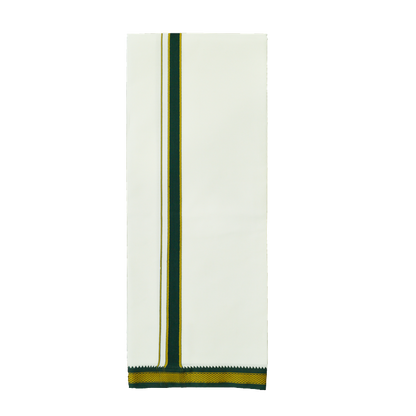 WHITE DEVOTIONAL DHOTIES WITH MEDIUM SIZE BOARDER- PETTU - NHKP01