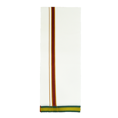 WHITE DEVOTIONAL DHOTIES WITH MEDIUM SIZE BOARDER- PETTU - NHKP02