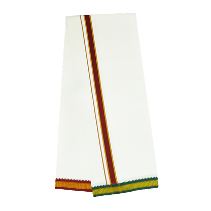 WHITE DEVOTIONAL DHOTIES WITH MEDIUM SIZE BOARDER- PETTU - NHKP02