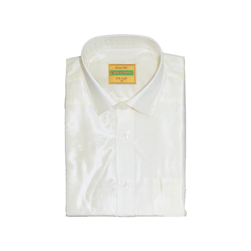 National Handlooms Men's Art Silk Shirt,Dhoti And Towel Combo - SILK CRAFT - NHSC_01