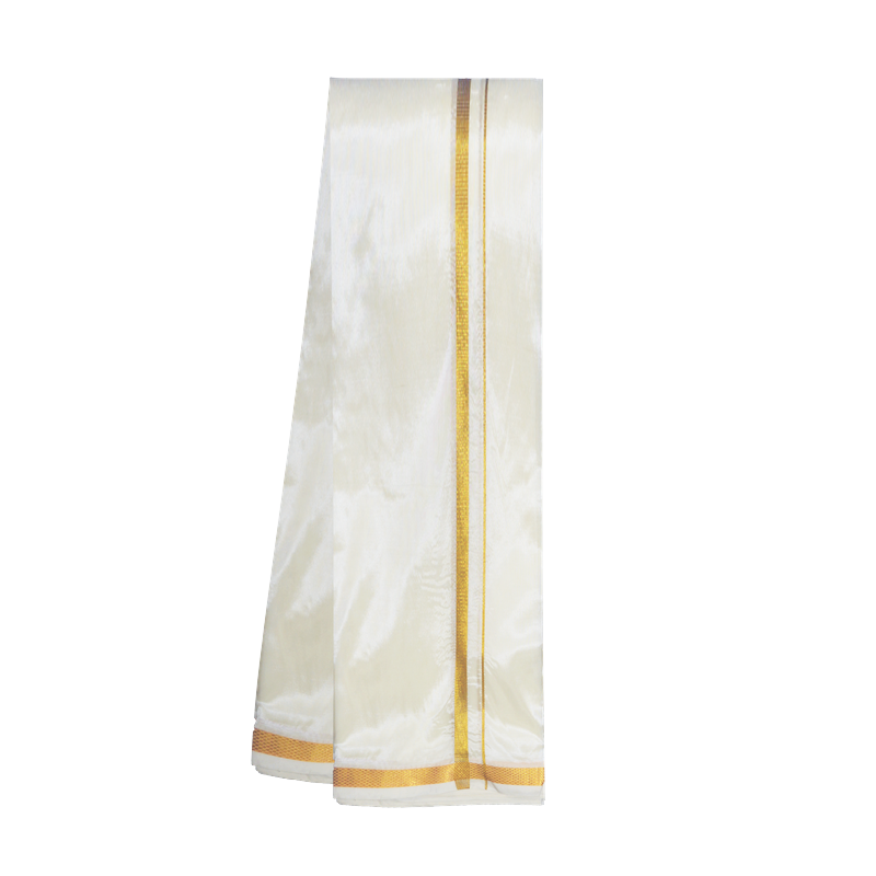 National Handlooms Men's Art Silk Shirt,Dhoti And Towel Combo - SILK CRAFT - NHSC_01