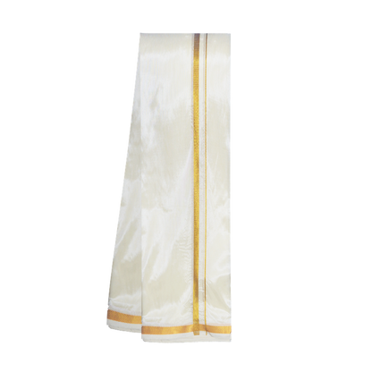 National Handlooms Men's Art Silk Shirt,Dhoti And Towel Combo - SILK CRAFT - NHSC_01