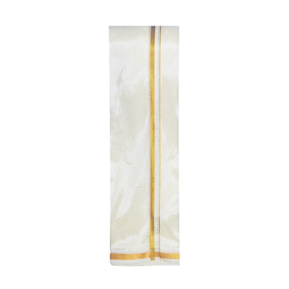 National Handlooms Men's Art Silk Shirt,Dhoti And Towel Combo - SILK CRAFT - NHSC_01
